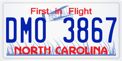 NC license plate DMO3867