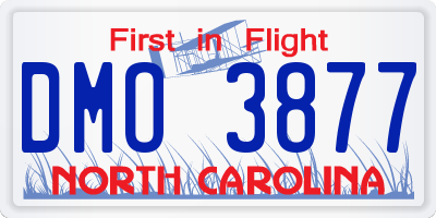 NC license plate DMO3877
