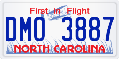 NC license plate DMO3887