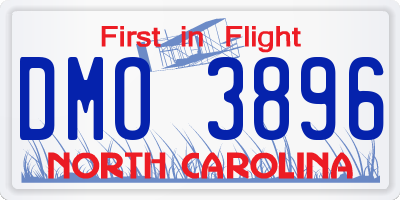 NC license plate DMO3896