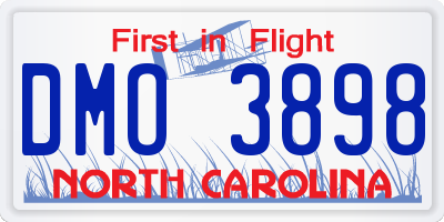 NC license plate DMO3898