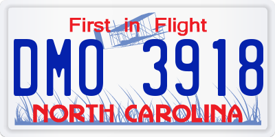 NC license plate DMO3918