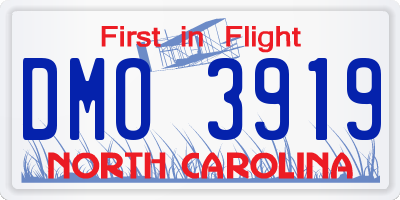 NC license plate DMO3919
