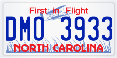 NC license plate DMO3933