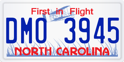 NC license plate DMO3945