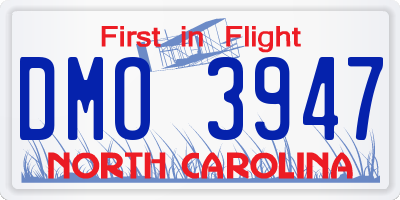 NC license plate DMO3947