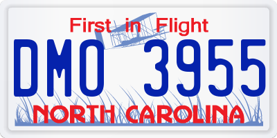 NC license plate DMO3955