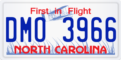 NC license plate DMO3966