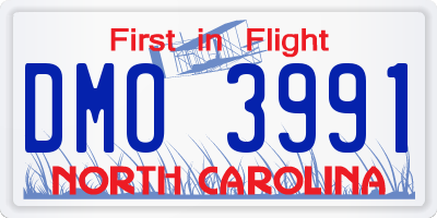 NC license plate DMO3991