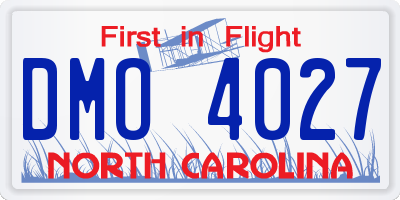 NC license plate DMO4027