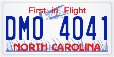 NC license plate DMO4041