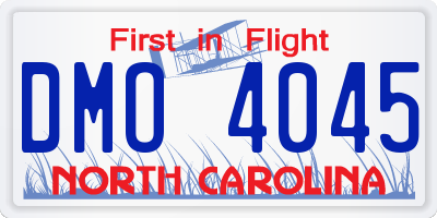 NC license plate DMO4045