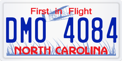 NC license plate DMO4084
