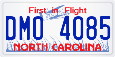 NC license plate DMO4085
