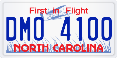 NC license plate DMO4100