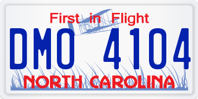NC license plate DMO4104