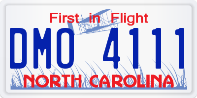 NC license plate DMO4111