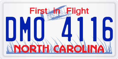 NC license plate DMO4116