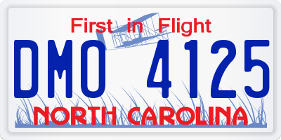 NC license plate DMO4125