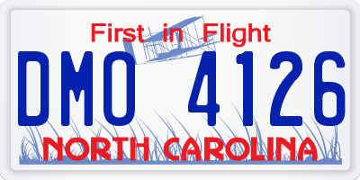 NC license plate DMO4126