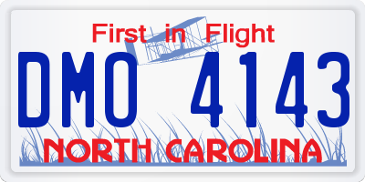 NC license plate DMO4143