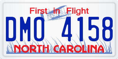 NC license plate DMO4158