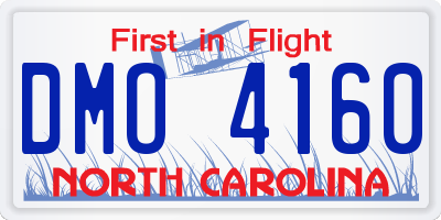 NC license plate DMO4160