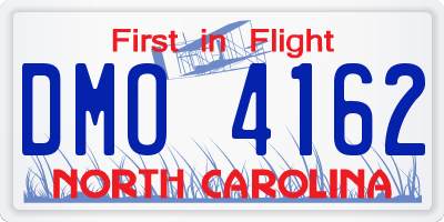 NC license plate DMO4162