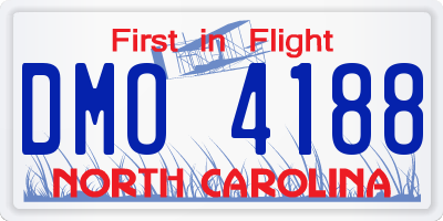 NC license plate DMO4188