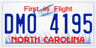 NC license plate DMO4195