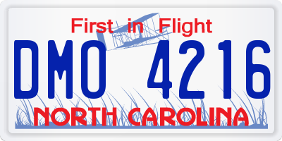 NC license plate DMO4216