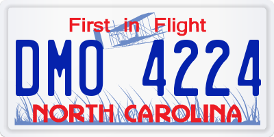 NC license plate DMO4224
