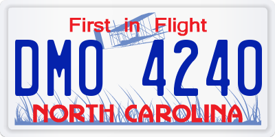 NC license plate DMO4240