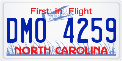 NC license plate DMO4259