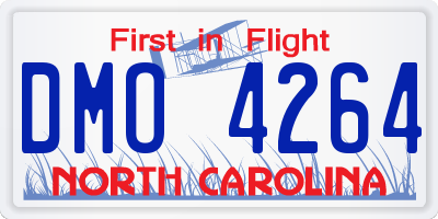 NC license plate DMO4264