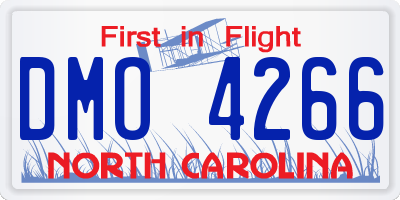 NC license plate DMO4266