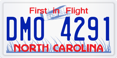 NC license plate DMO4291