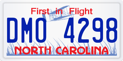 NC license plate DMO4298