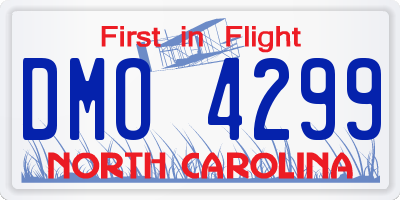 NC license plate DMO4299