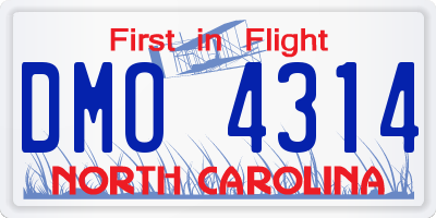 NC license plate DMO4314