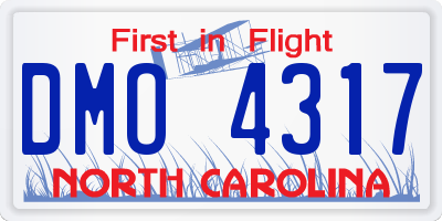 NC license plate DMO4317