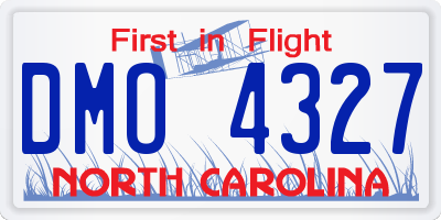 NC license plate DMO4327