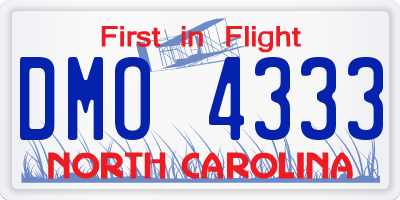 NC license plate DMO4333