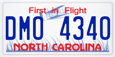 NC license plate DMO4340