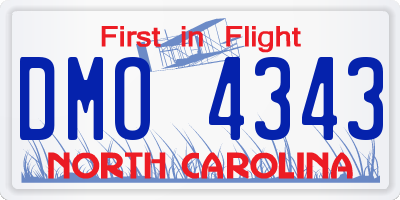 NC license plate DMO4343