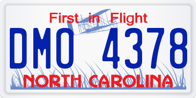 NC license plate DMO4378