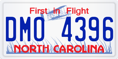 NC license plate DMO4396