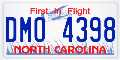 NC license plate DMO4398
