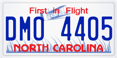 NC license plate DMO4405