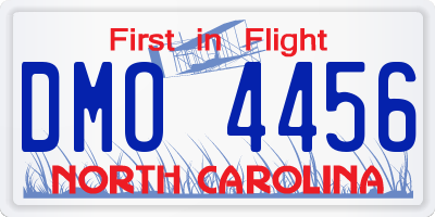 NC license plate DMO4456